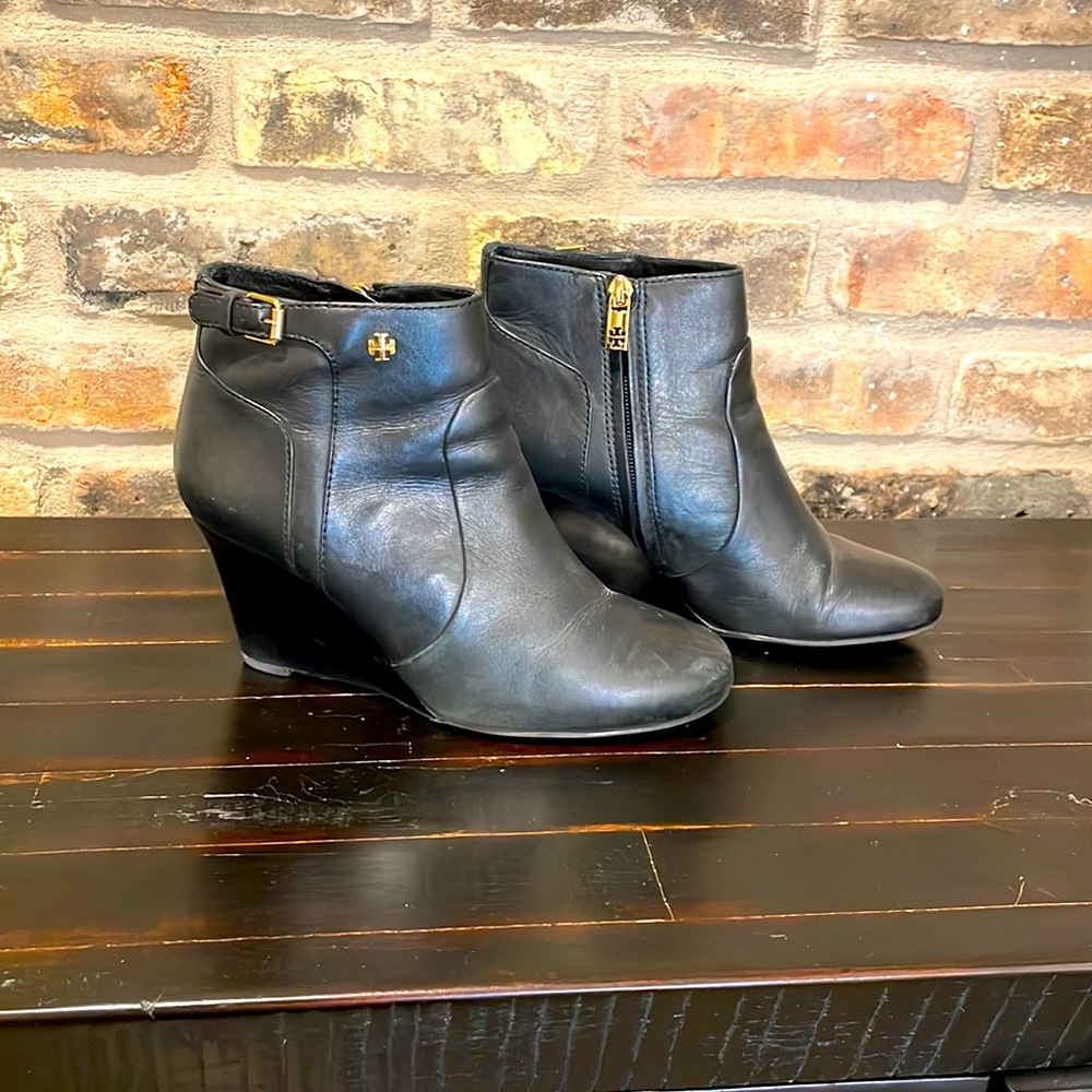 Tory Burch wedge booties! Size 8